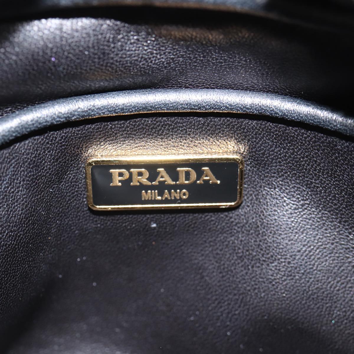Prada Ribbon, Black, Leather, shoulder