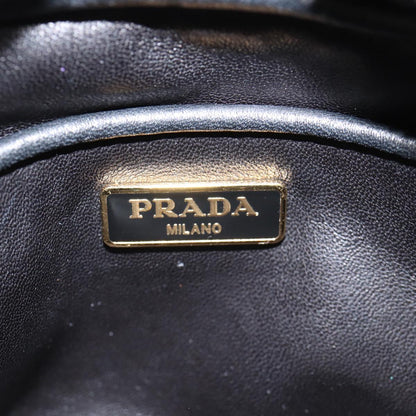 Prada Ribbon, Black, Leather, shoulder