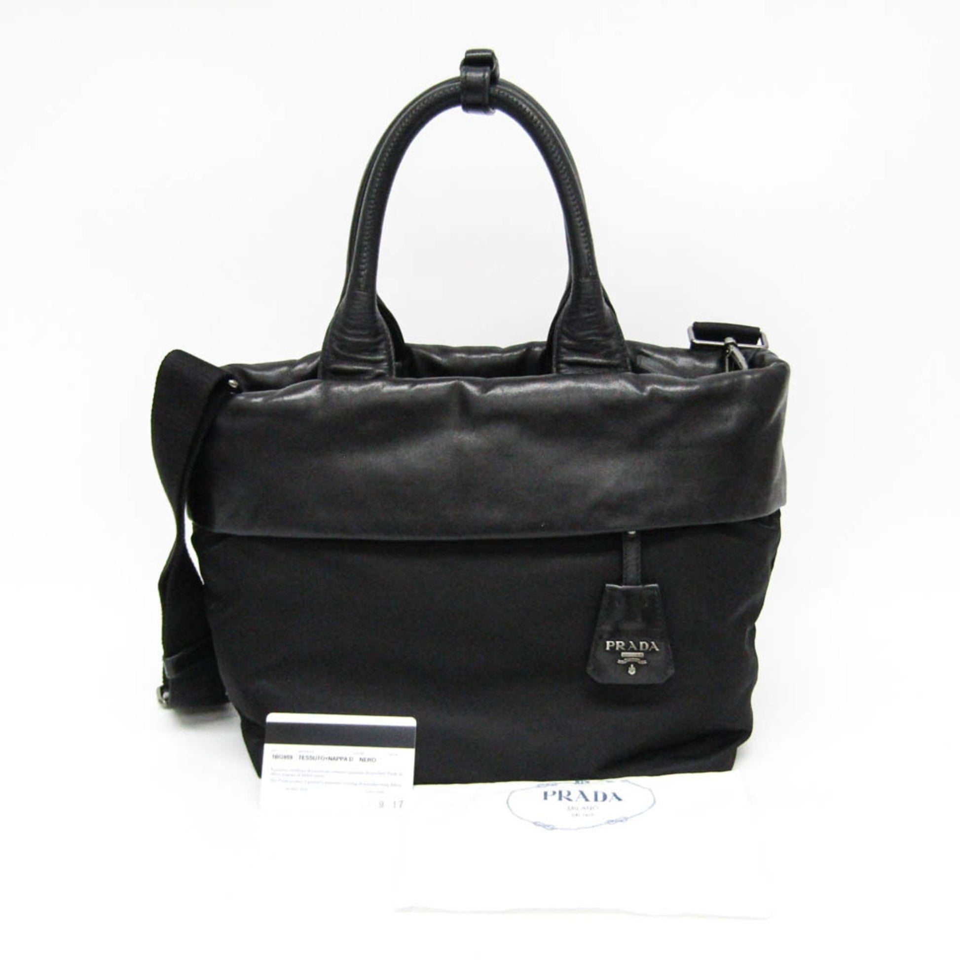 Prada Tessuto, Black, Canvas, handbag