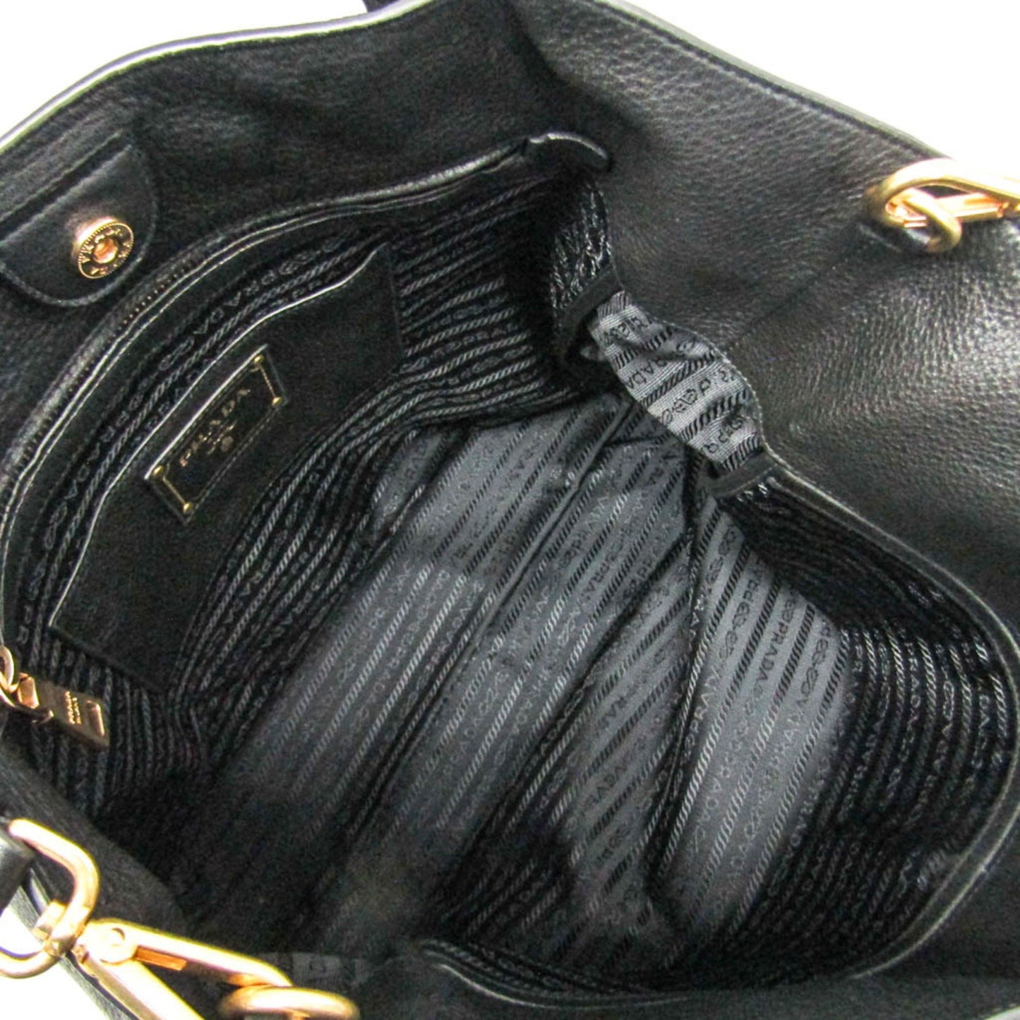Prada Vitello, Black, Leather, shoulder