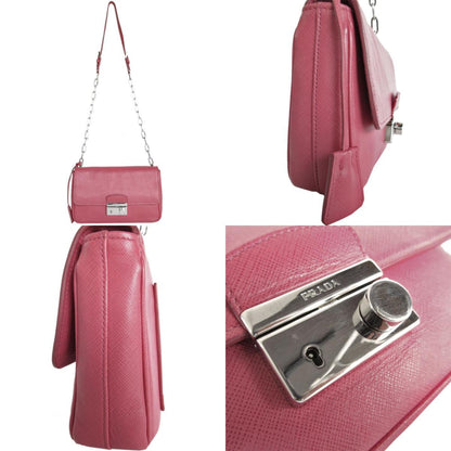 Prada Saffiano, Pink, Leather, shoulder