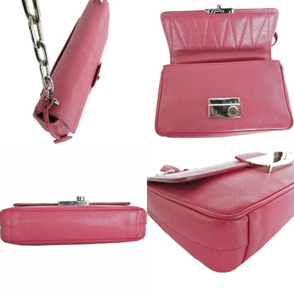 Prada Saffiano, Pink, Leather, shoulder