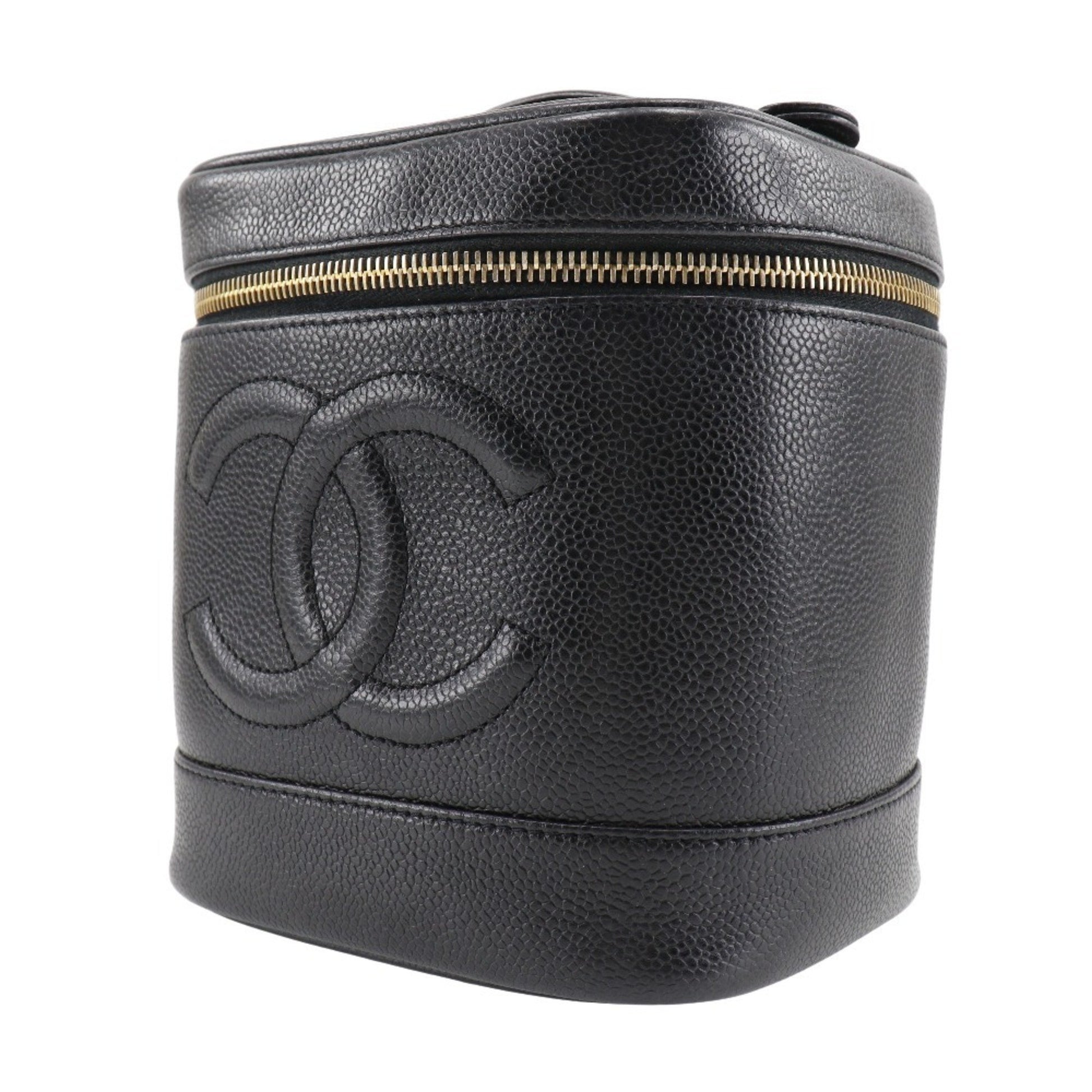 Chanel Vanity, Black, Leather, handbag