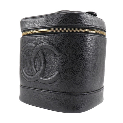 Chanel Vanity, Black, Leather, handbag