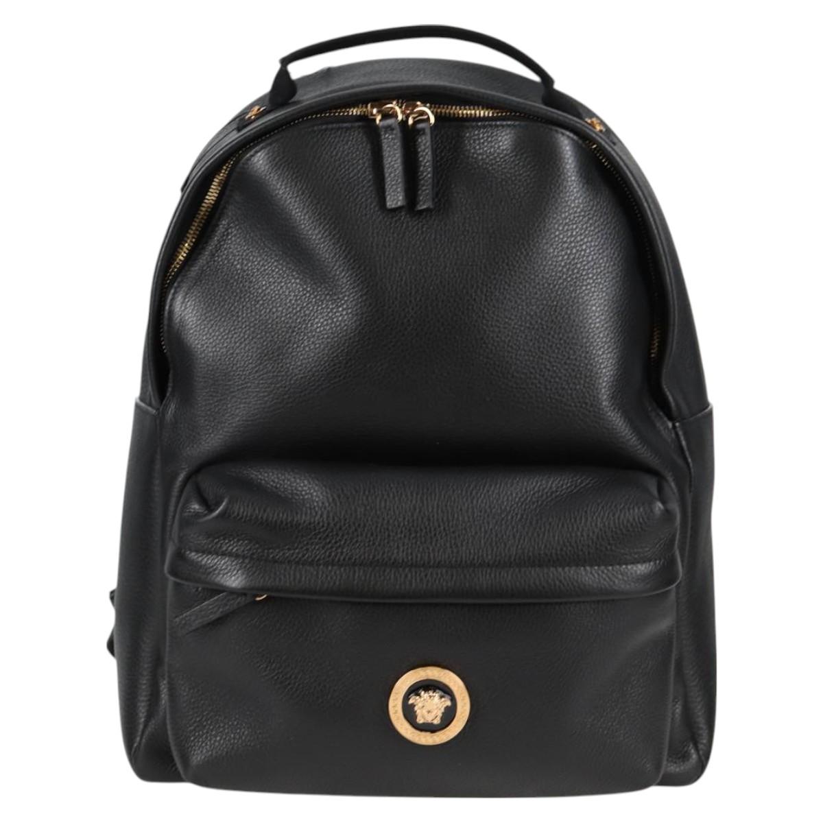 Versace Medusa, Black, Leather, backpack