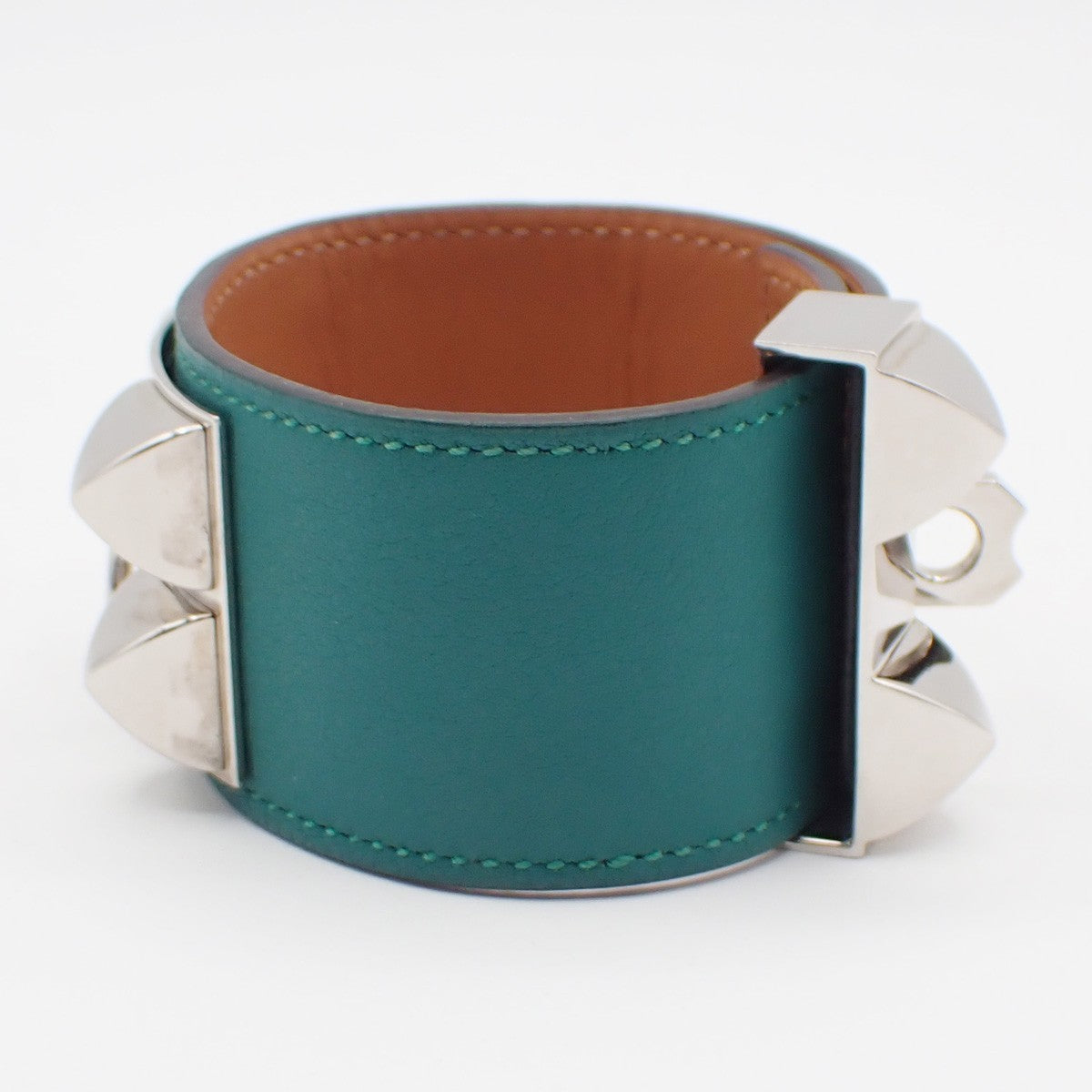 Hermes Collier de Chien Leather, Green, Leather, Bracelet