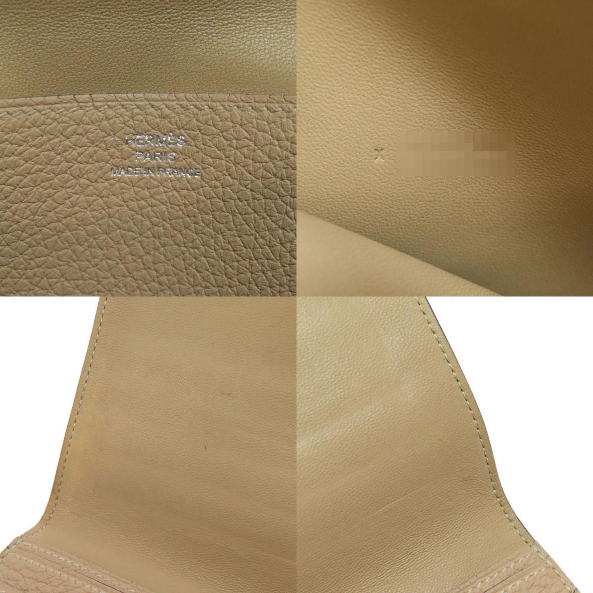 Hermès Dogon, Beige, Leather, wallet