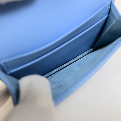 Christian Dior Dior Saddle Leather, Blue, Leather, Card Holder