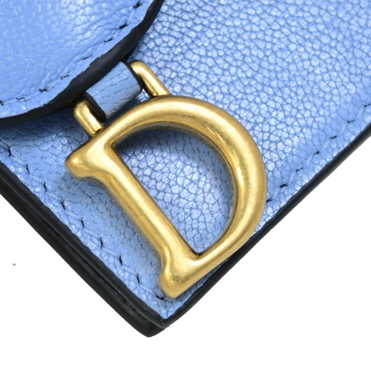 Christian Dior Saddle Handbag Leather, BLUE, LEATHER, Handbag