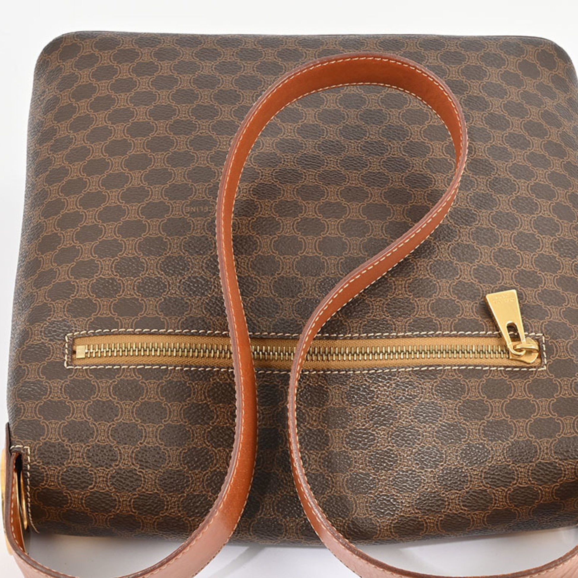 Céline Macadam, Brown, Canvas, shoulder