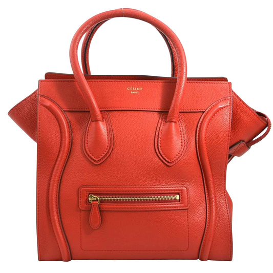 Céline, Red, Leather, handbag