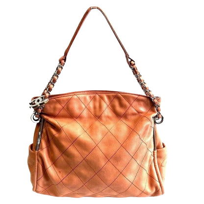Chanel Timeless, Orange, Leather, shoulder