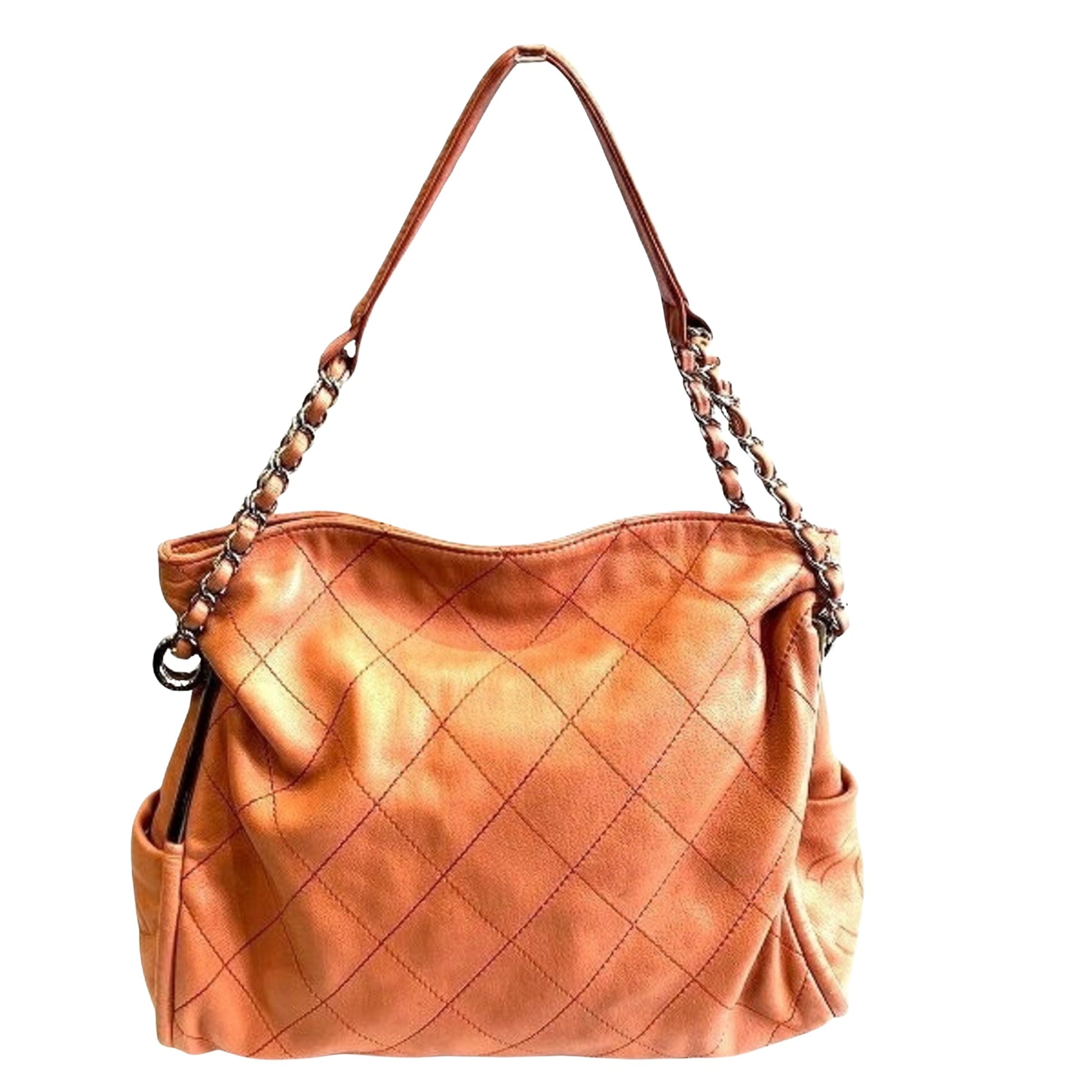 Chanel Timeless, Orange, Leather, shoulder