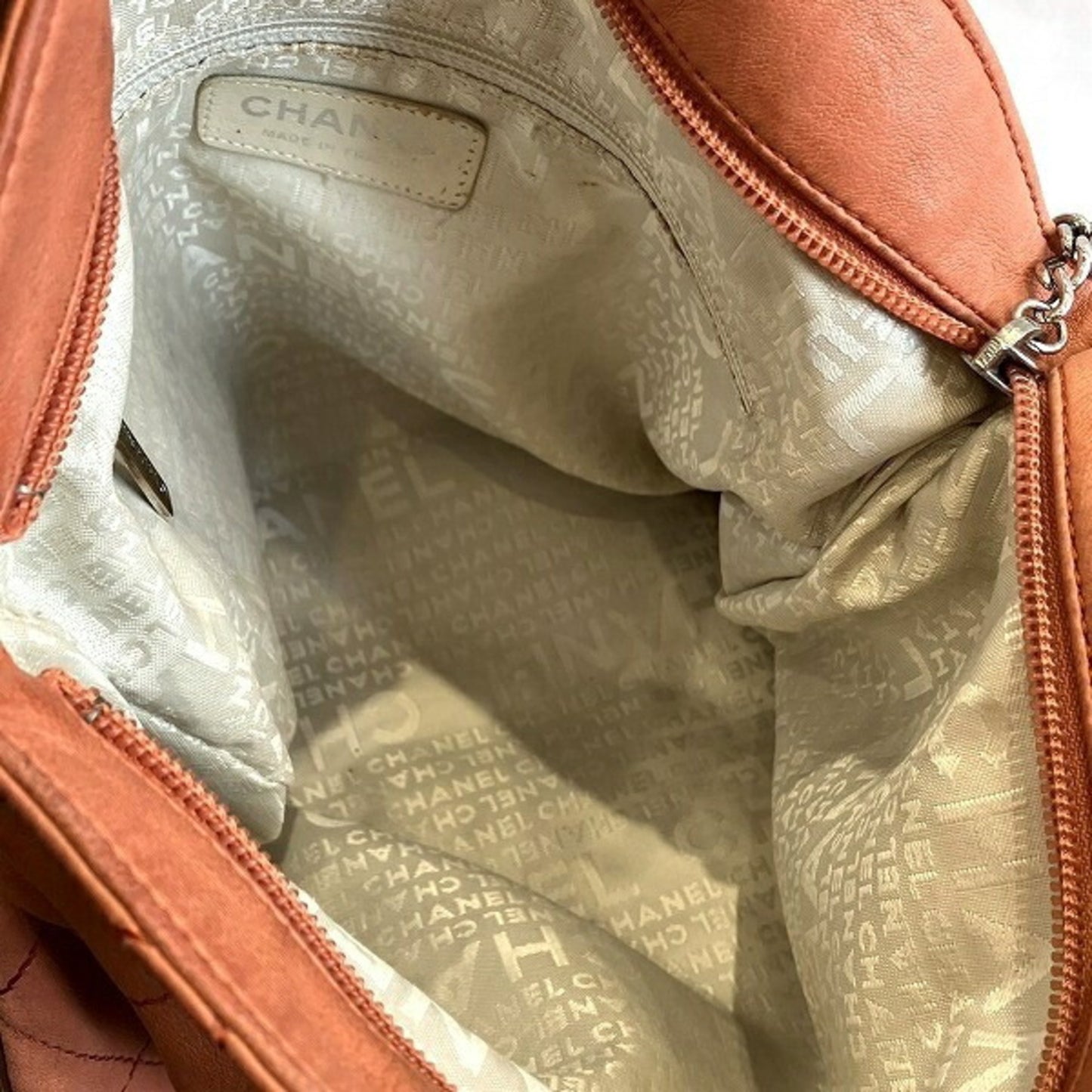 Chanel Timeless, Orange, Leather, shoulder