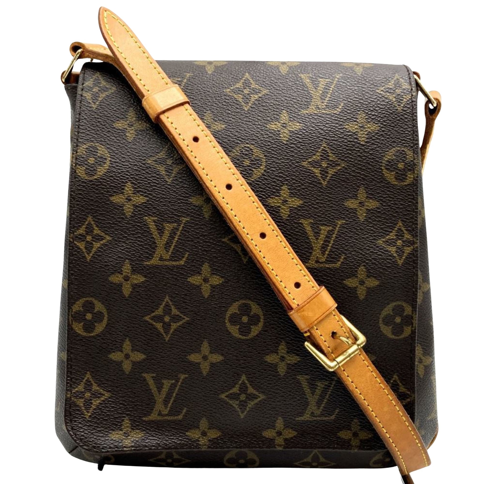 Louis Vuitton Musette Salsa, Brown, Canvas, shoulder