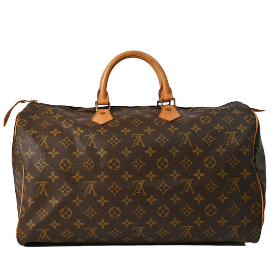 Louis Vuitton Speedy 40, Brown, Canvas, travel