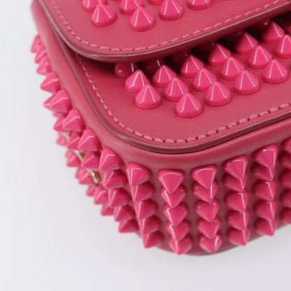 Christian Louboutin Sweet Charity Spiked Leather, Pink, Leather, Crossbody Bag