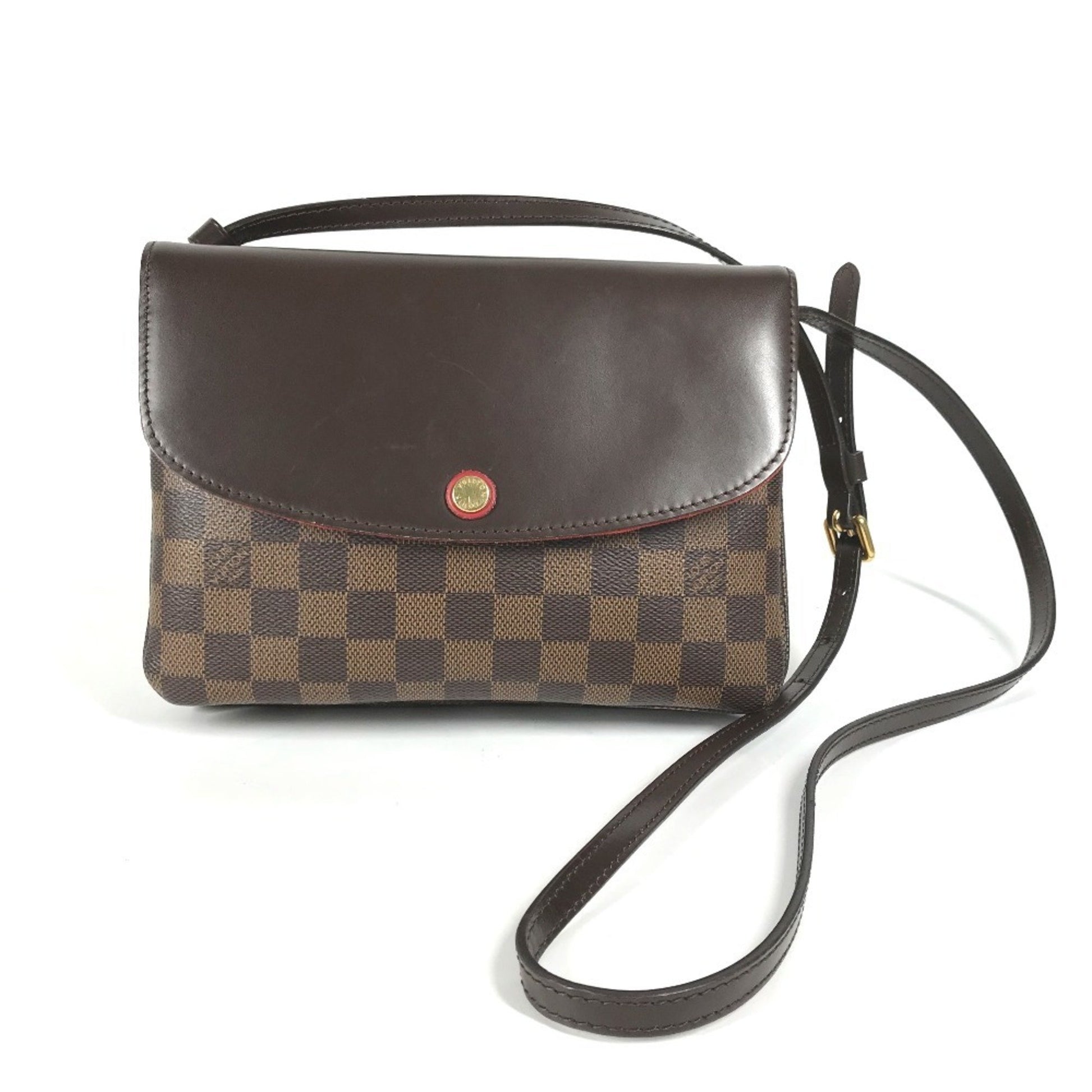 Louis Vuitton Twice, Brown, Canvas, shoulder