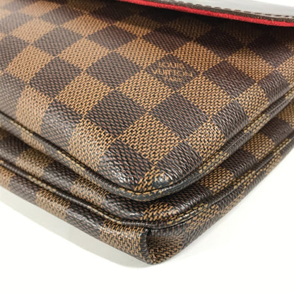Louis Vuitton Twice, Brown, Canvas, shoulder