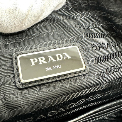 Prada, Black, Leather, clutch