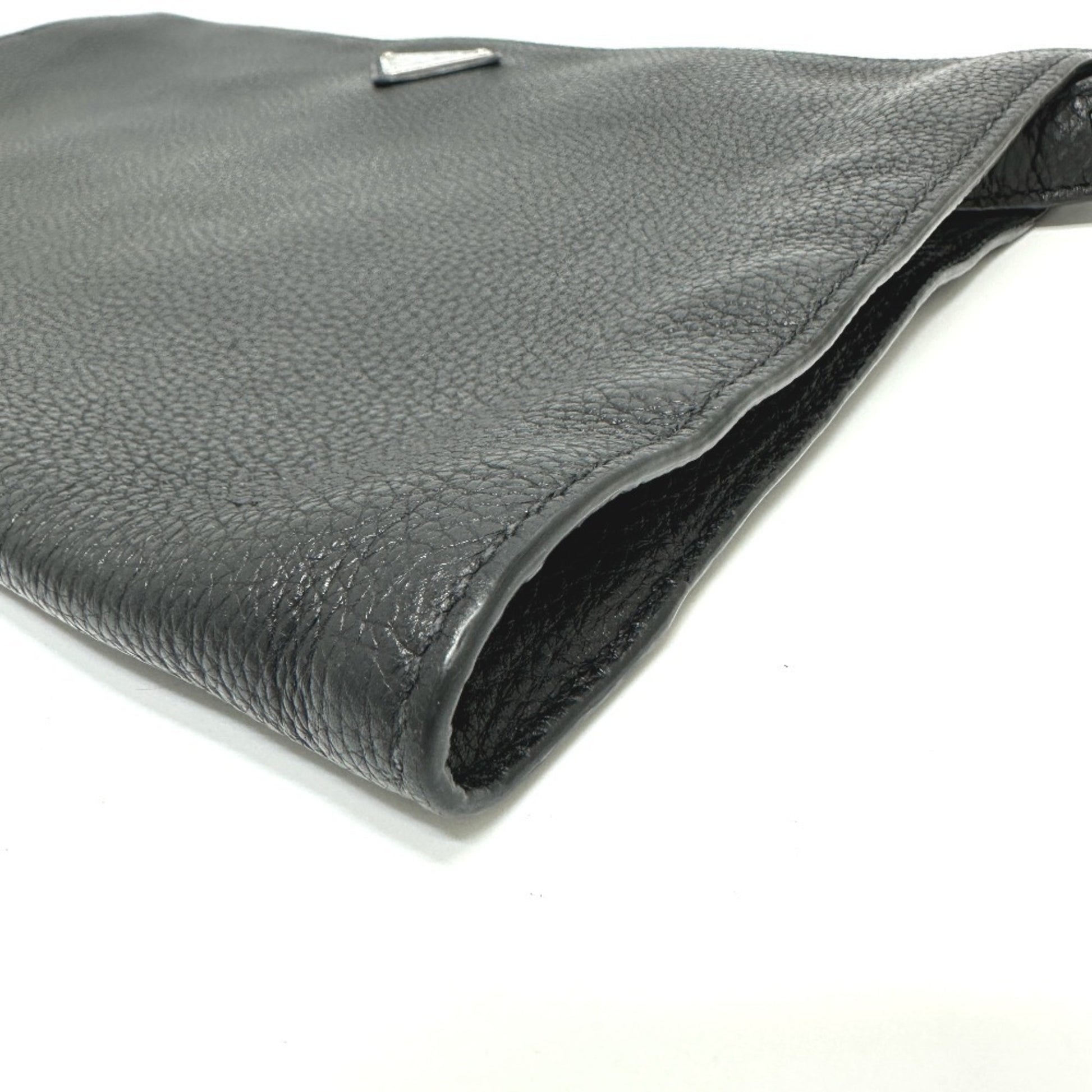 Prada, Black, Leather, clutch