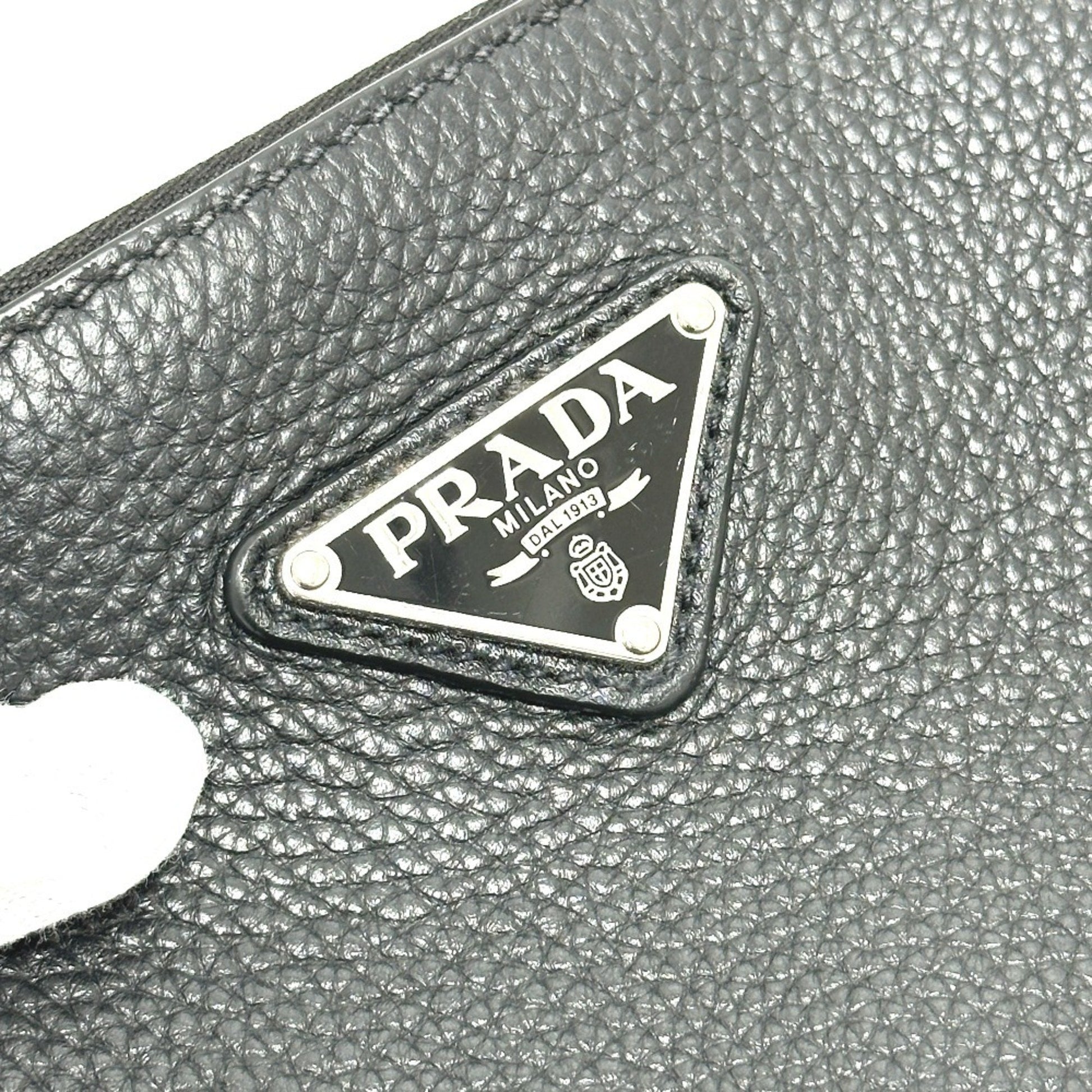 Prada, Black, Leather, clutch