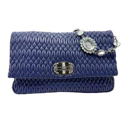 Miu Miu, Navy, Leather, shoulder
