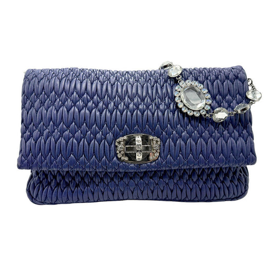 Miu Miu, Navy, Leather, shoulder