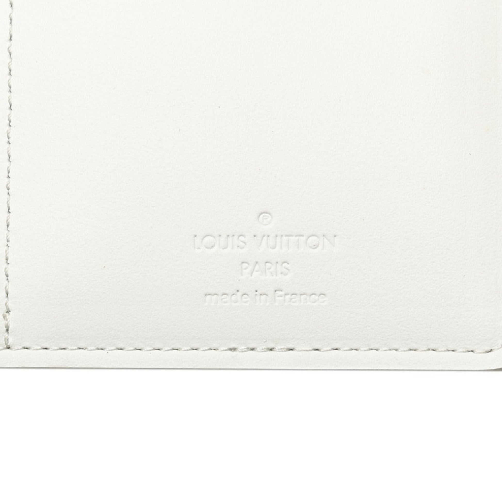 Louis Vuitton Brazza, White, Leather, wallet