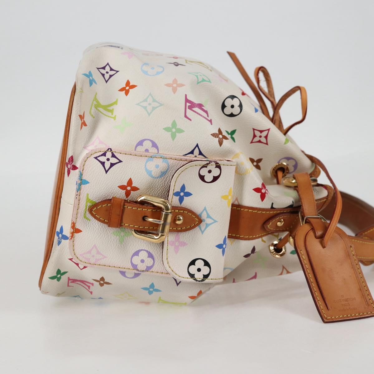 Louis Vuitton Petit Noé, White, Canvas, shoulder