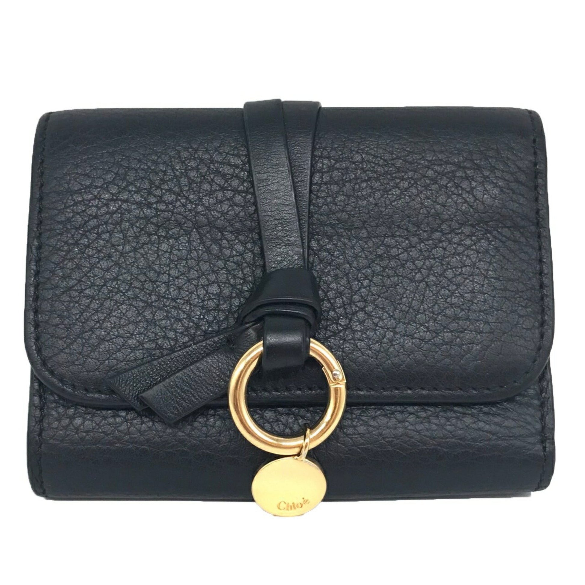 Chloé Alphabet, Black, Leather, wallet