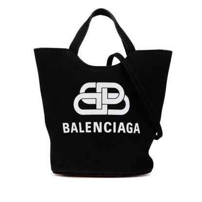 Balenciaga BB Logo, Multicolour, Canvas, handbag