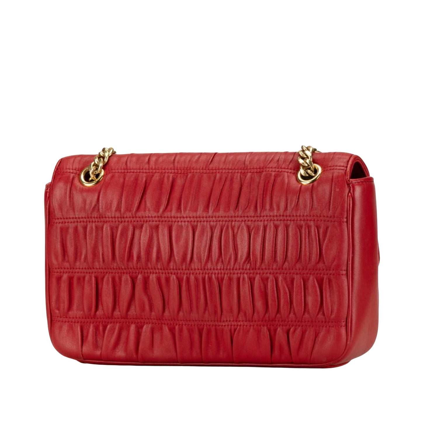 Prada Galet Arrière, Red, Leather, shoulder