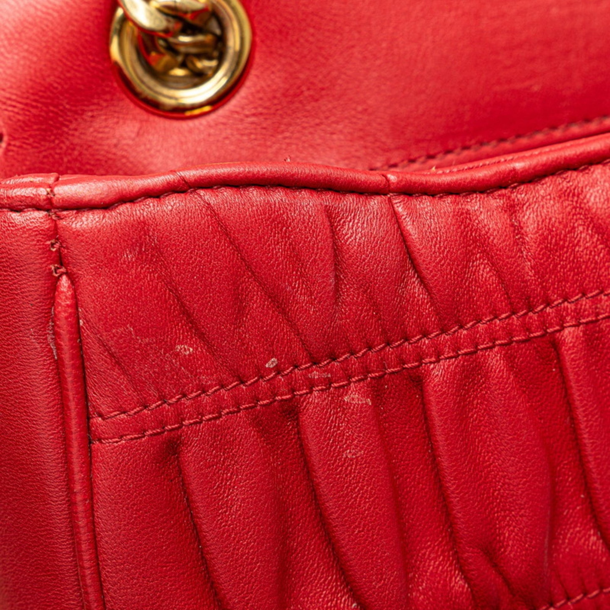 Prada Galet Arrière, Red, Leather, shoulder
