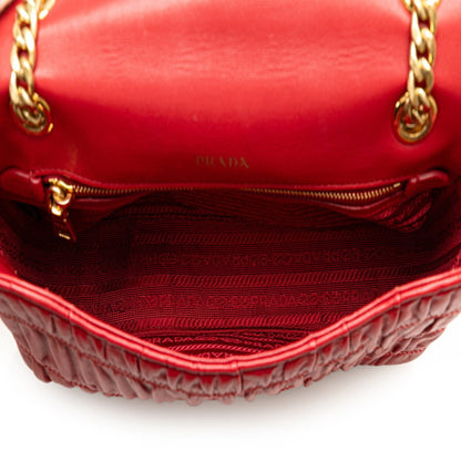 Prada Galet Arrière, Red, Leather, shoulder