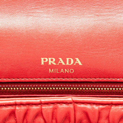 Prada Galet Arrière, Red, Leather, shoulder