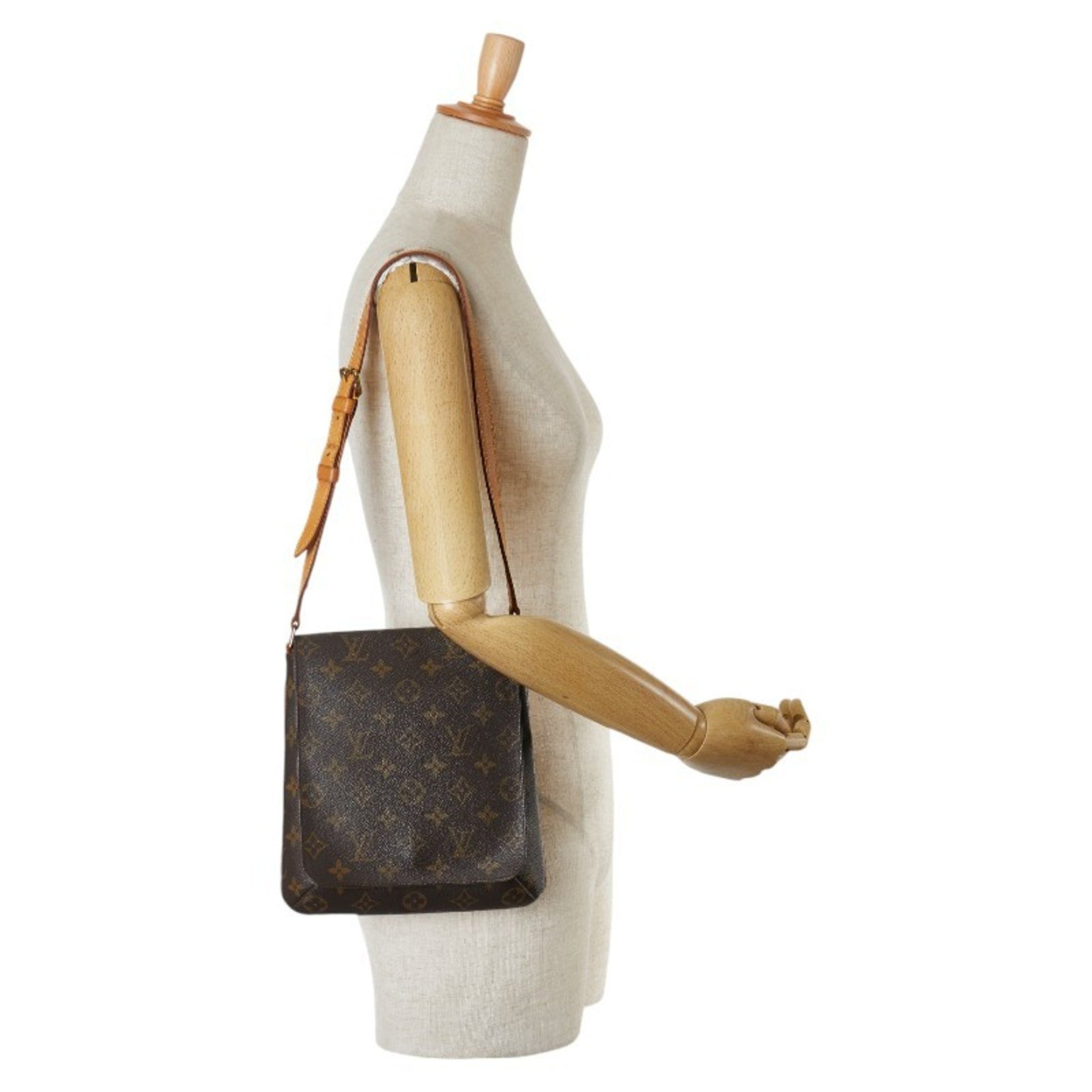 Louis Vuitton Musette Salsa, Brown, Canvas, shoulder