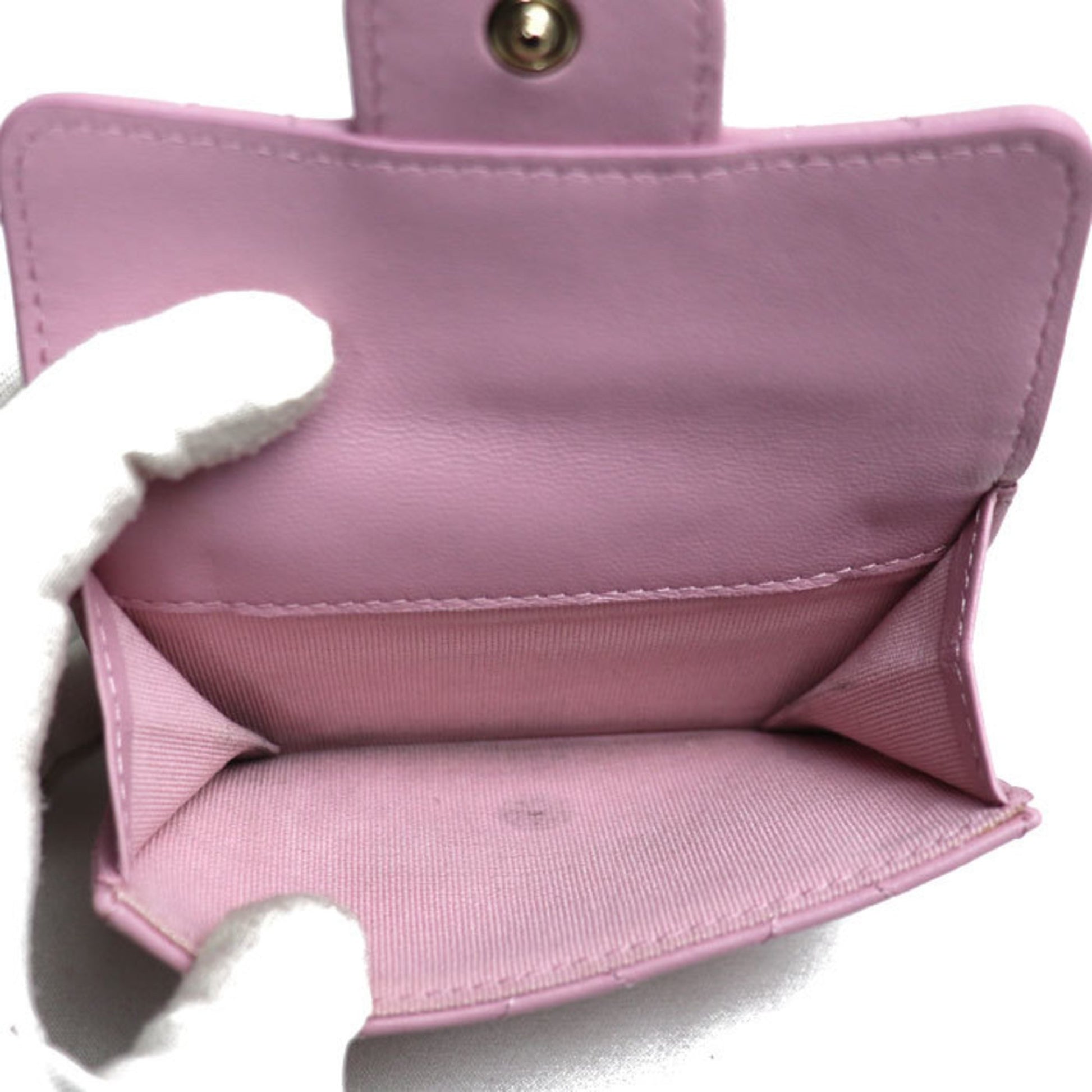 Chanel, Pink, Leather, wallet