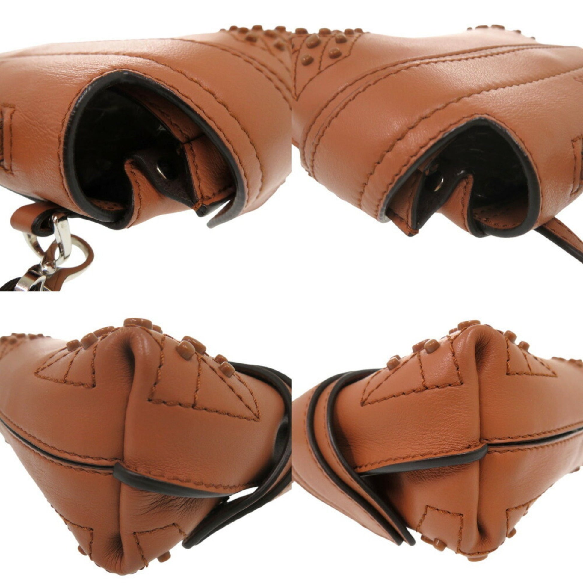 TOD'S Wave, Brown, Leather, handbag
