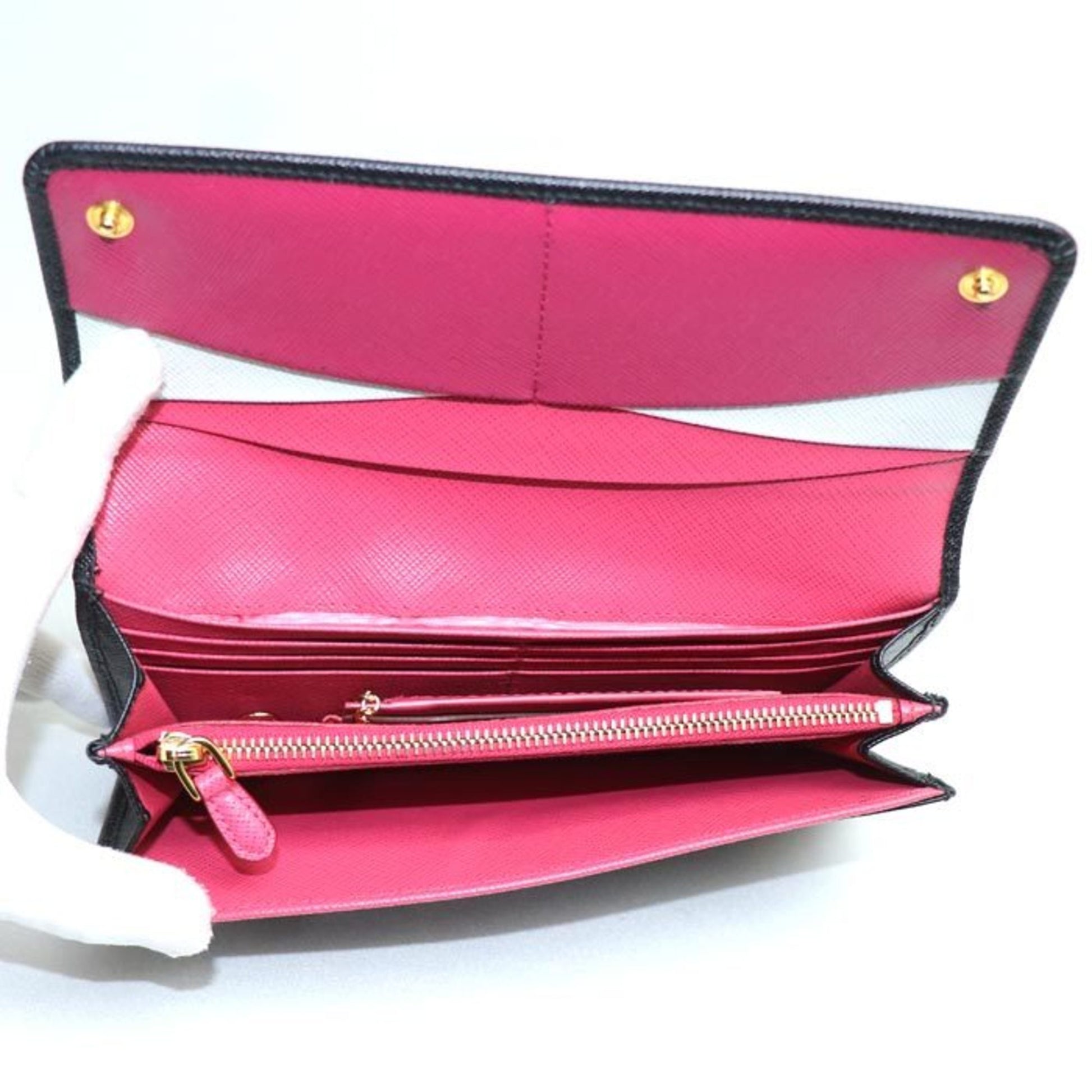 Prada Saffiano, Black, Leather, wallet