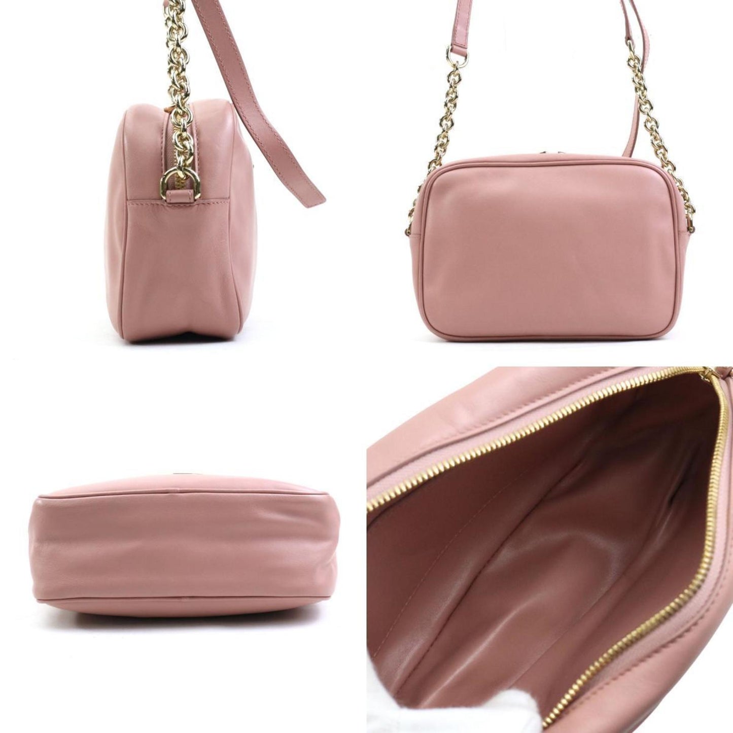 Salvatore Ferragamo Gancini, Pink, Leather, clutch