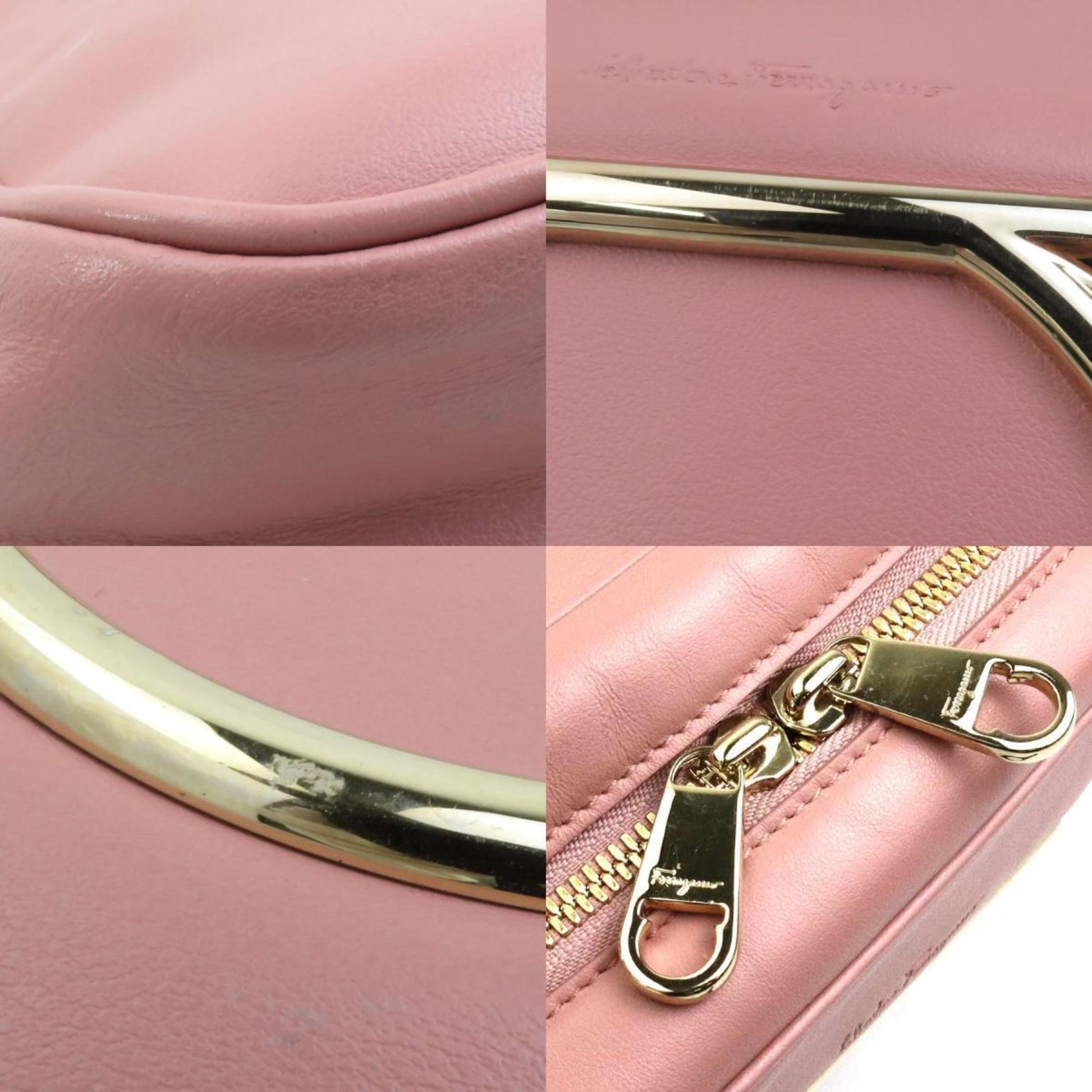 Salvatore Ferragamo Gancini, Pink, Leather, clutch
