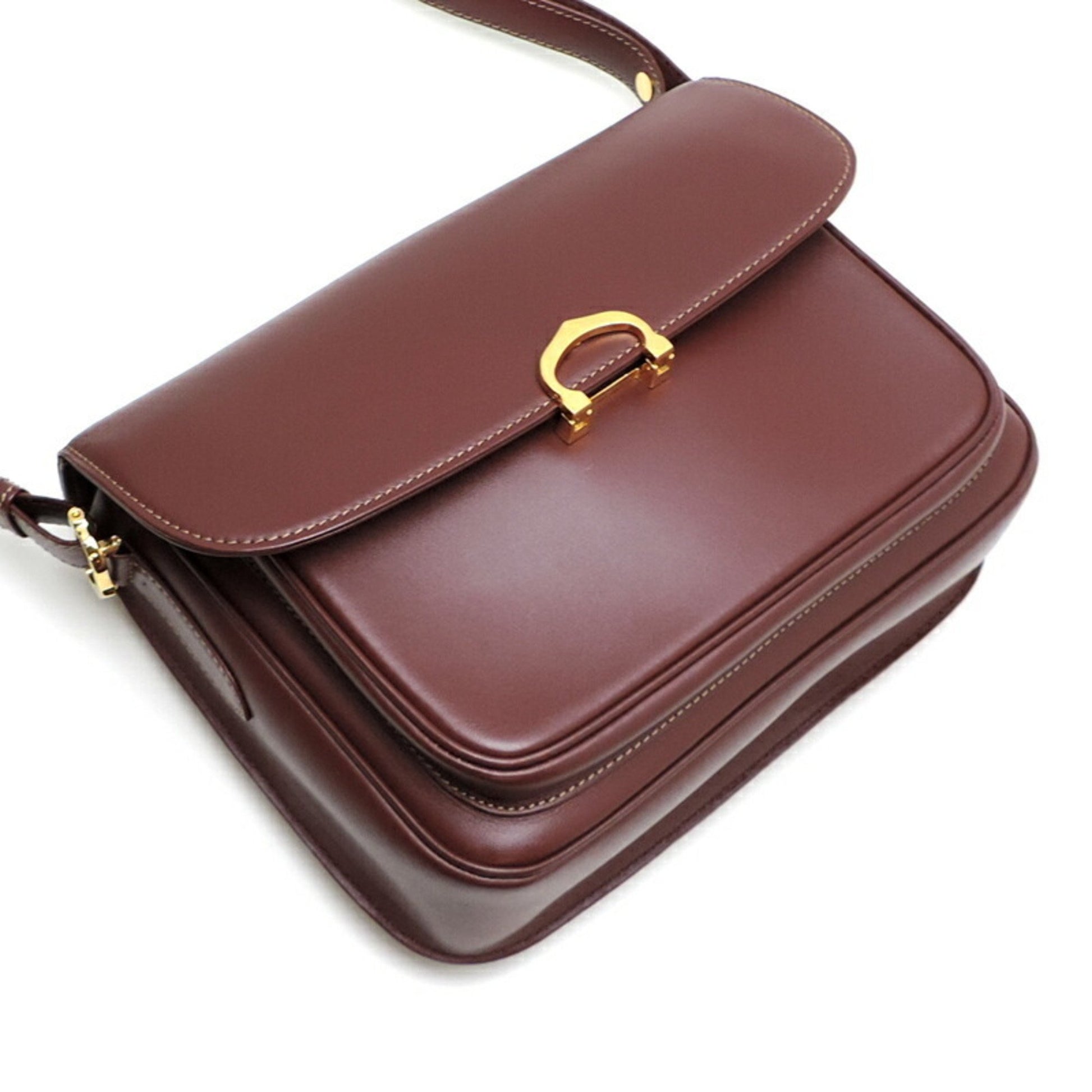 Cartier Must line, Burgundy, Leather, shoulder