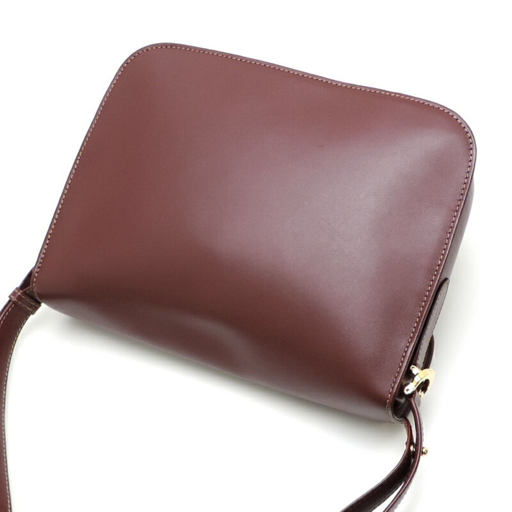 Cartier Must line, Burgundy, Leather, shoulder