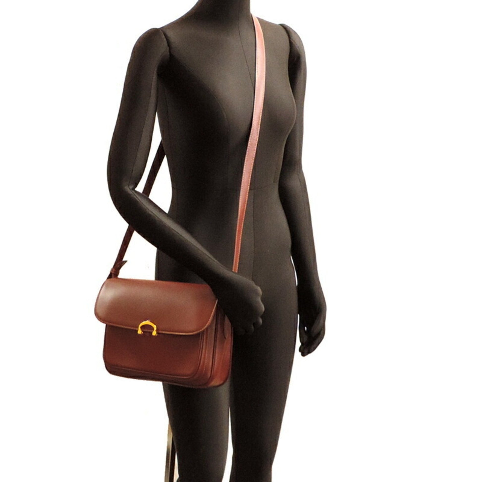 Cartier Must line, Burgundy, Leather, shoulder