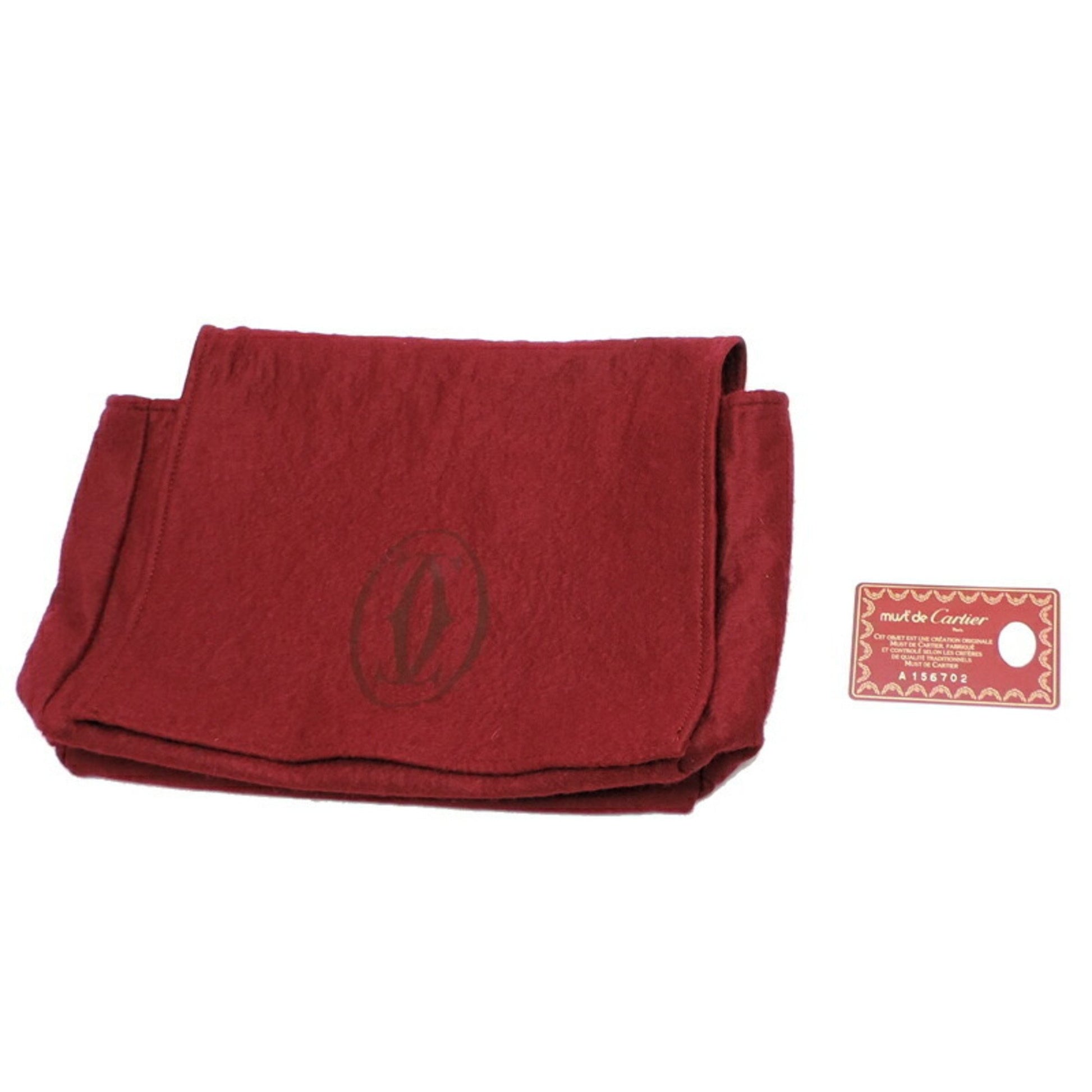 Cartier Must line, Burgundy, Leather, shoulder