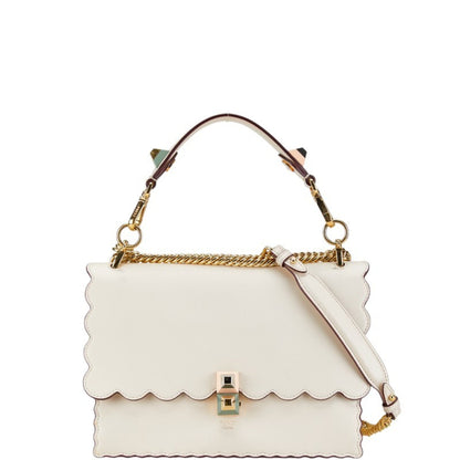 Fendi Kan I, Beige, Leather, handbag