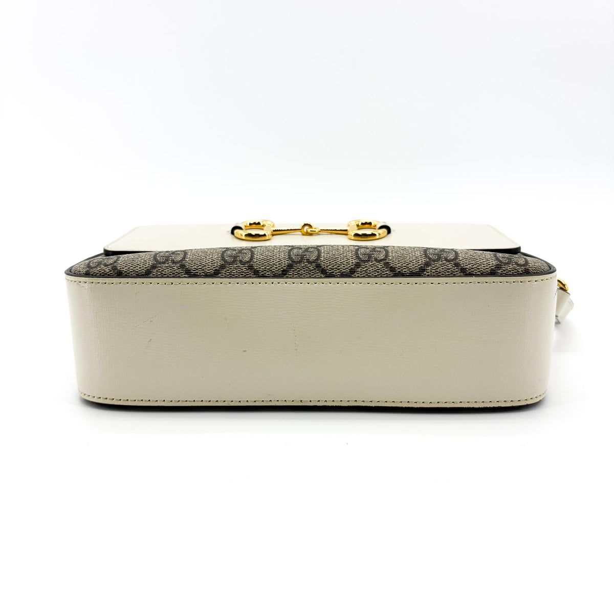 Gucci Horsebit 1955 Flap Pocket Camera GG Coated Canvas and Leather, Beige, Canvas, Handbag