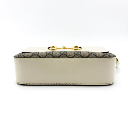 Gucci Horsebit 1955 Flap Pocket Camera GG Coated Canvas and Leather, Beige, Canvas, Handbag
