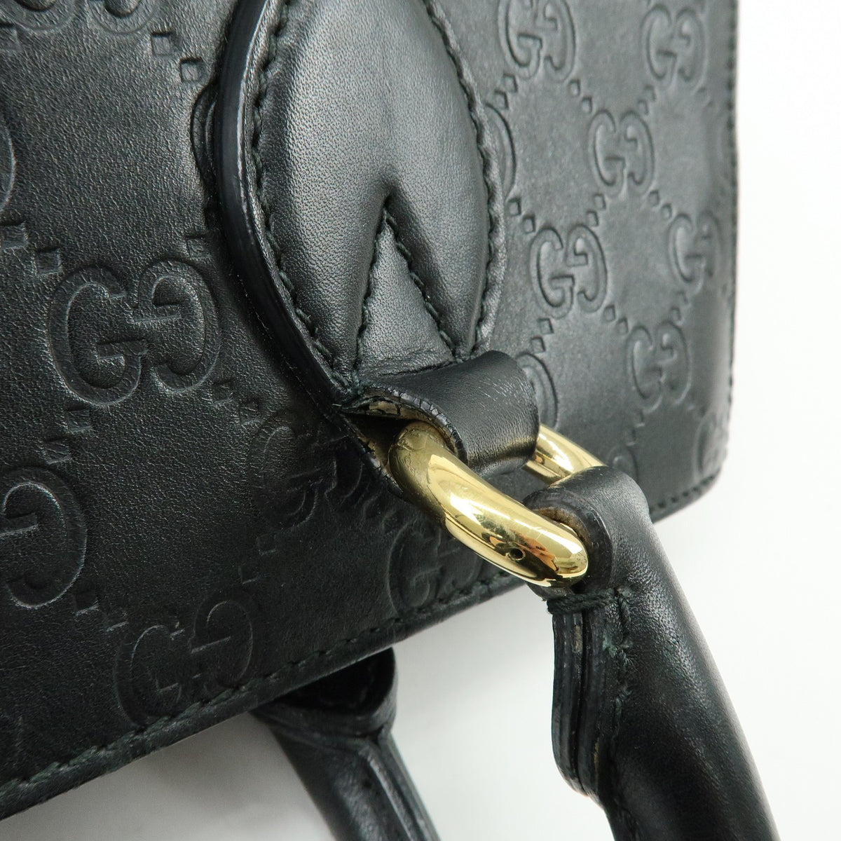 Gucci Soft Signature Convertible Top Handle Guccissima Leather, Black, Leather, Handbag